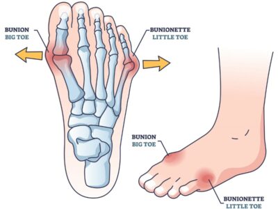 graphic showing what bunions look like